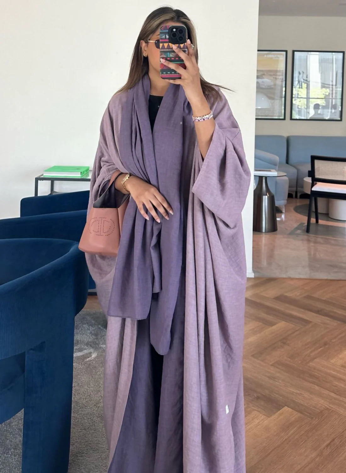 Lavender Bliss Double-Sided Linen Abaya