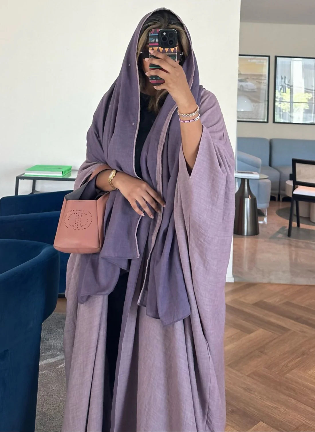 Lavender Bliss Double-Sided Linen Abaya