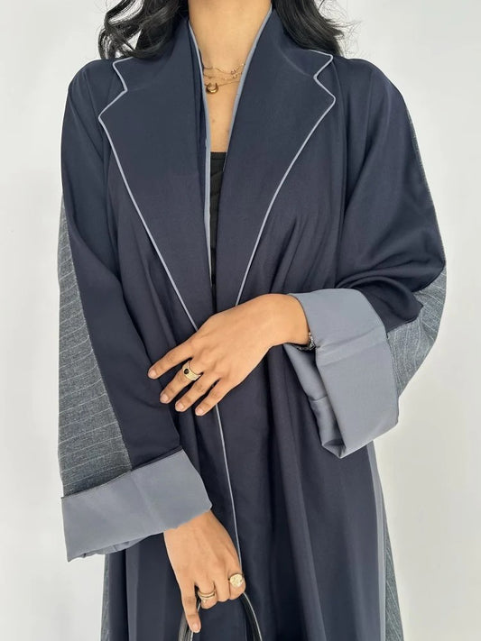 Classic Two-toned Striped Abaya